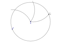Construction du Symétrique d'un point au compas. Source : http://data.abuledu.org/URI/50c4f8a4-symetrie-au-compas