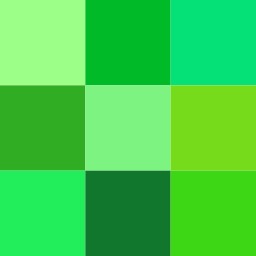 Teintes de vert. Source : http://data.abuledu.org/URI/50c4ee0c-teintes-de-vert