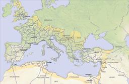 Voies romaines du second siècle. Source : http://data.abuledu.org/URI/557d482a-voies-romaines-du-second-siecle