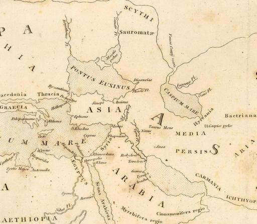 Carte de la Méditerranée orientale par Strabon