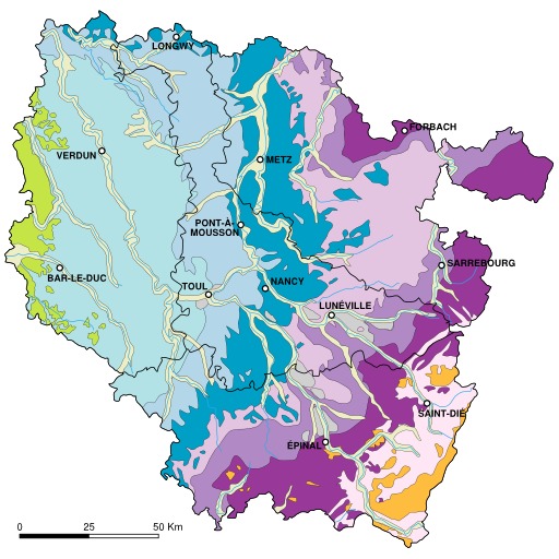 Carte géologique de la Lorraine
