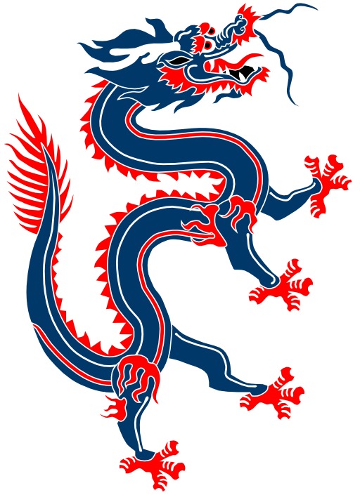 Résultat de recherche d'images pour "dragon rouge et bleu chine dessin"