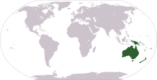 Les îles océaniques sur une carte du monde.