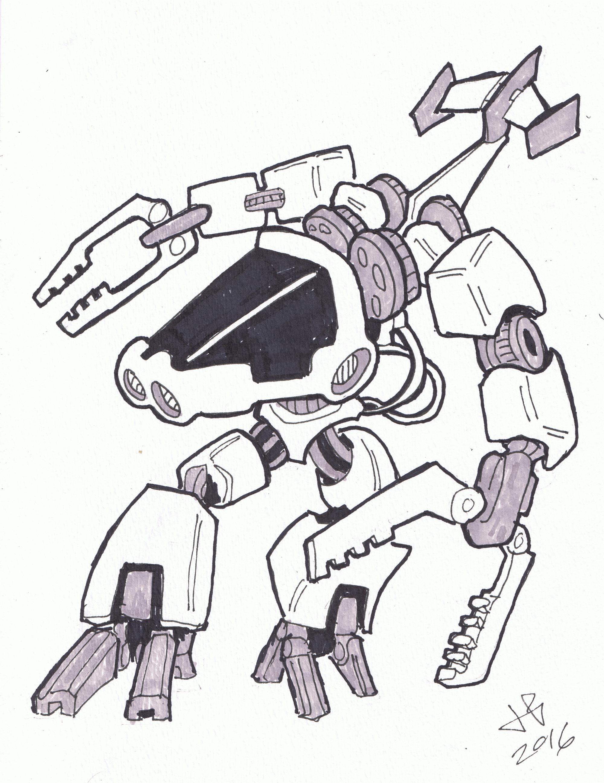 Ink and Marker Robot Illustration 21