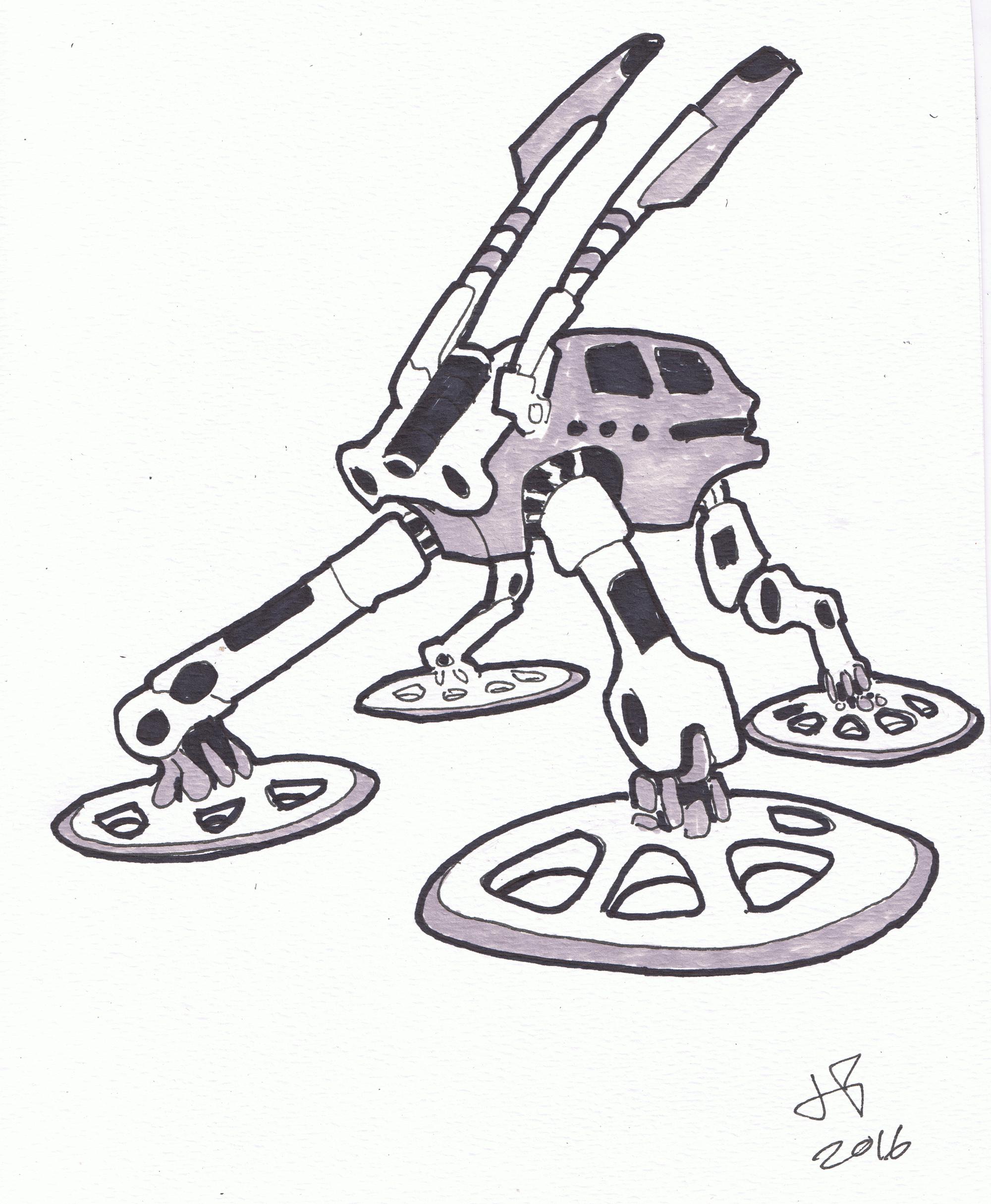 Ink and Marker Robot Illustration 23