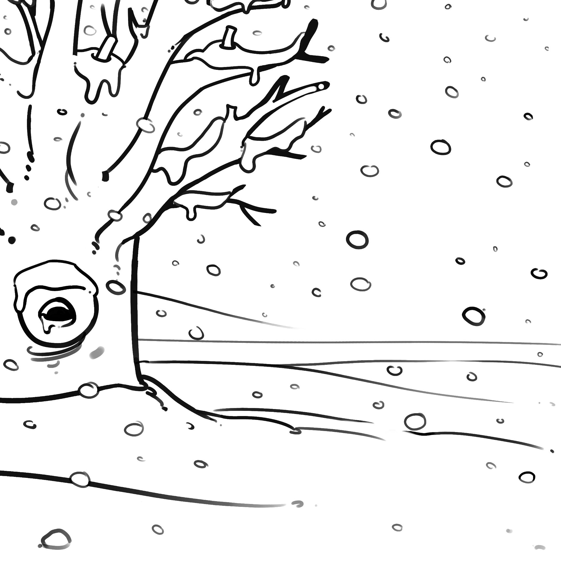Dessin d arbre en hiver