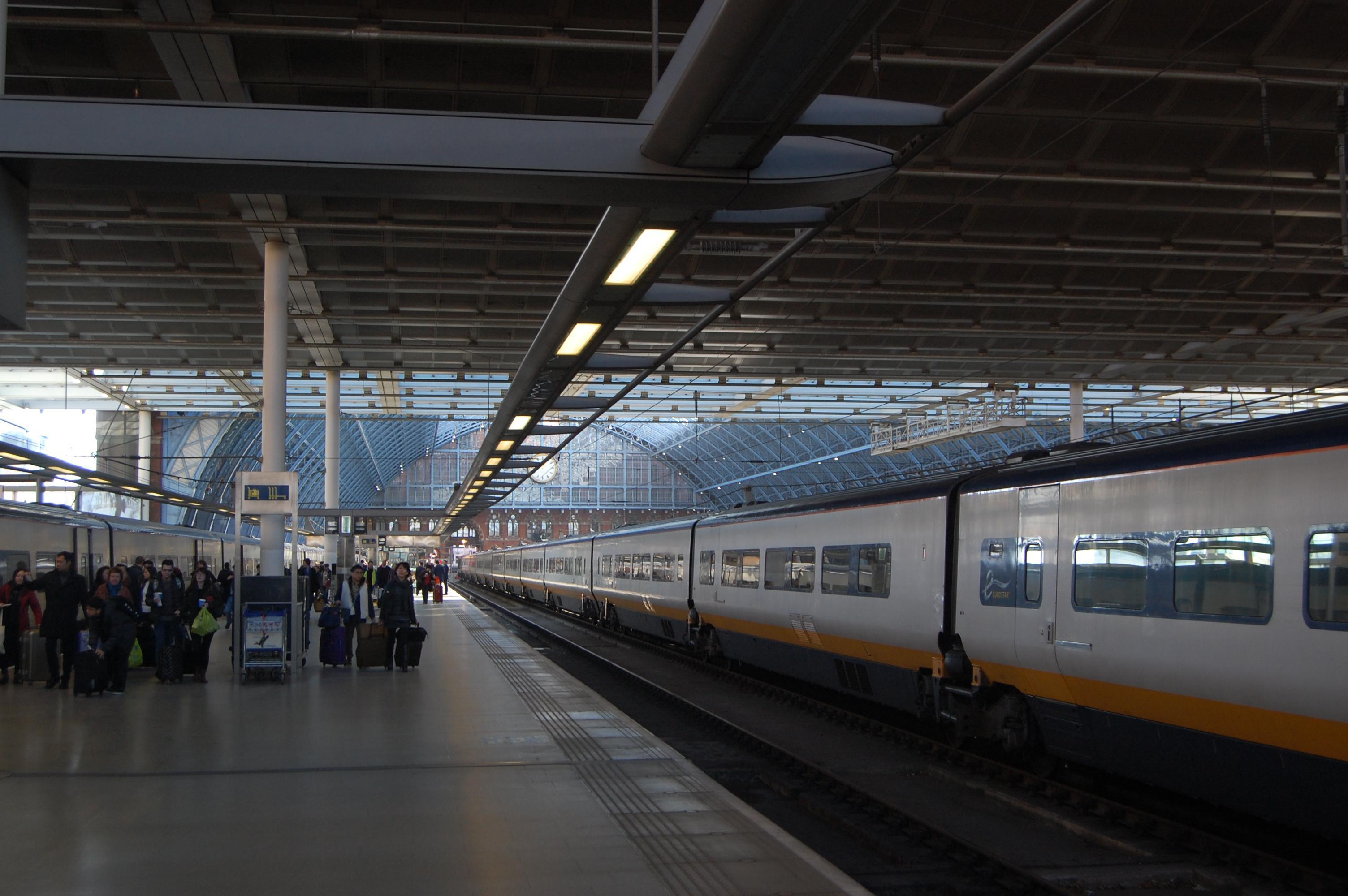 L'Eurostar dans le nouvelle gare de St Pancras International à Londres.