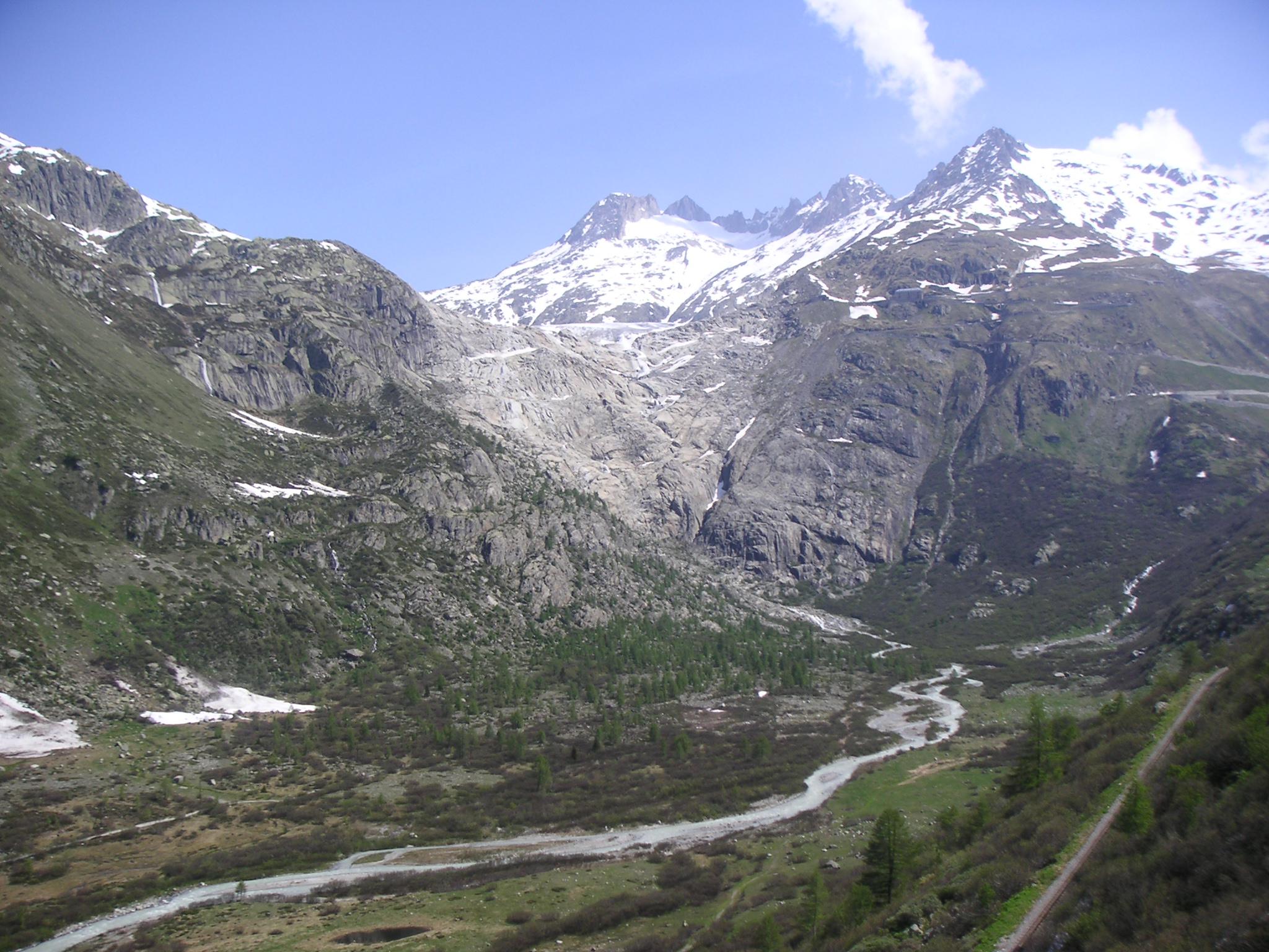 Le glacier du Rhône en mai 2005