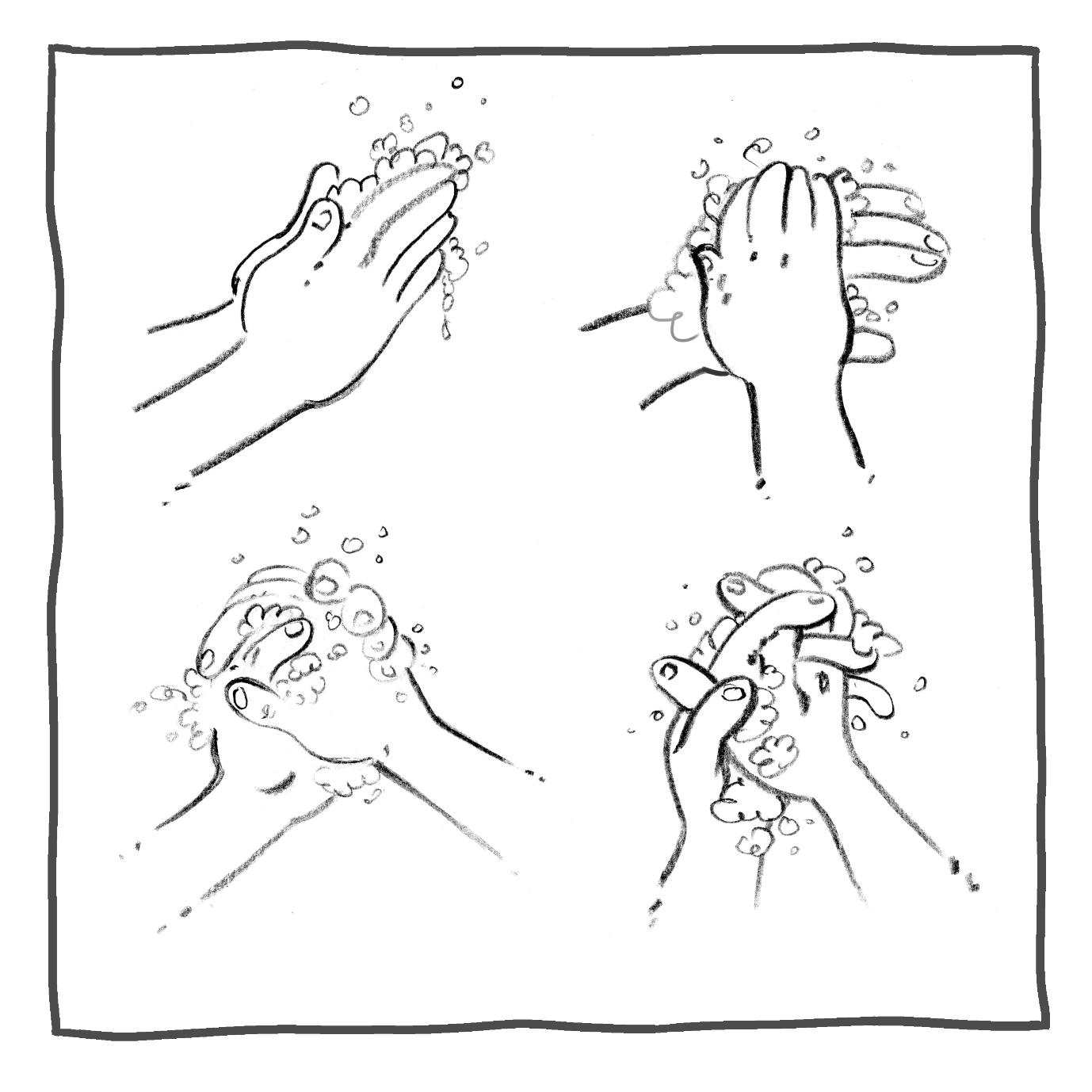 Se Laver Les Mains Coloriage